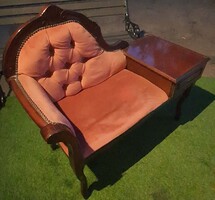 Retro bársony telefonpad kisasztallal – Elegáns előszobai bútor