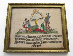 Irredenta festett selyem kendő - Magyar Hiszekegy