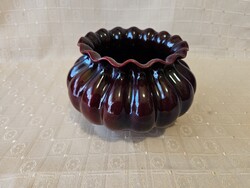 Hollóházi Eozin Ruffled Pot - Extremely Rare Color!