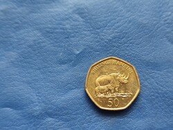 TANZÁNIA SHILLINGI HAMSINI / 50 SHILLING 1996 ORRSZARVÚ! RITKA! HÉTSZÖGŰ!