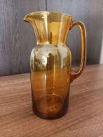 Vintage handmade brown, blown glass pitcher!!