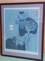 WÜRTZ ÁDÁM: Űrhajósok 61/100 Rendkívül ritka szürrealista metszet