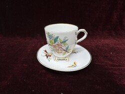 Antik Anton K. Herend talpas porcelán csésze és csésze alj - sérült