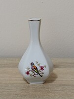 Kisméretű madaras és virágos váza – Hollóházi Porcelángyár