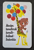 Állami Biztosító minden tanulónak baleset-biztosítás kártyanaptár 1973