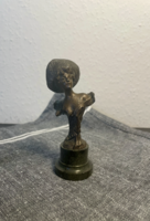 Szecessziós kis méretű bronz női büszt!