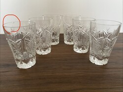 Vintage csiszolt kristály pohár szett – 6 darab, csillag mintás