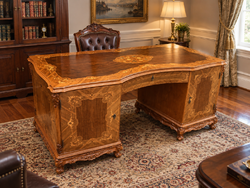 Antique Neobaroque Writing Desk with Armchair