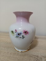 Közepes méretű pasztell virágos hasas váza – Hollóházi Porcelángyár