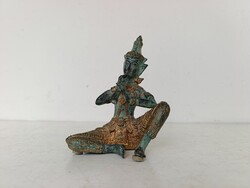 Antik buddhista bronz szobor szertartás jelenet buddha Thaiföld hangszer zene ábrázolás 349 7473