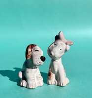 Rare old Izsépy Hungarian ceramic dog small figurine pair