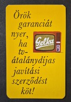 GELKA rádió-televízió-elektró szervíz kártyanaptár 1973