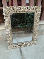 Hollóházi Art Nouveau Carved Wooden, Gilded Mirror