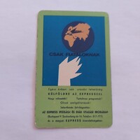 EXPRESS IFJÚSÁGI ÉS DIÁK UTAZÁSI IRODA kártyanaptár 1969