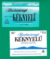 Badacsonyi Kéknyelű – borcímke – 2 db – különböző – kék és fehér