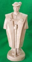 Antik Balogh László : szolnoki szobor - Cifraszűrös juhász fokossal (1936.) 34 cm magas