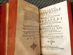 1766. Lambertini CASUS Conscientiae XIV. BENEDEK PÁPA ÚTMUTATÁSAI Antik Könyv