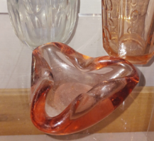 Salmon Murano glass ashtray