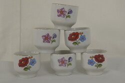 Eredeti jelzett Kalocsai porcelán feles / likőrös pohár szett (6 db)-A416