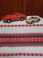 Chevy Corvette Orange Tin Toy Car and a Tin Car