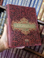 1898-ARANY JÁNOS: PETŐFI ALBUM-ATHENAEUM-KORABELI ANTIK EGYEDI BŐR DISZKÖTÉS