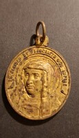 Antik kétoldalas vallási medál – Pio atya és Szent Gerardus