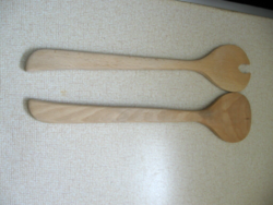 Nagy salátás fa kanál pár , 35 cm -es