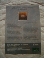 Magyar Posta tájékoztató lap 1/1998 175 éve írta Kölcsey Ferenc a Himnuszt