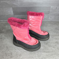 Bobbi Shoes Pink-Gray Fur Kids' Boots, 26