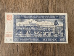 Cseh-Morva Protektorátus 100 Korona 1940 VF+ Filmes Kellék R!