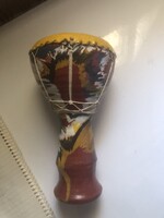 Tunéziai kézműves agyag djembe darabuka dob 21 cm magas