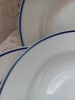 Kék csíkos Zsolnay mélytányérok 3 db együtt