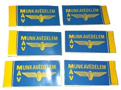 Retro MÁV matrica MÁV MUNKAVÉDELEM 8 X 4,5 cm DARABRA a képek szerint