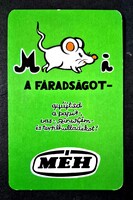 MÉH rajzos grafikus kártyanaptár 1989