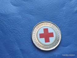 PANAMA 1 BALBOA 2017 VÖRÖSKERESZT 100.ÉVFORDULÓ! UNC! BIMETÁL! SZÍNEZETT!