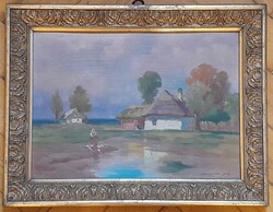 Krupka Ferenc - Libapásztorlány - olaj festmény