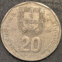 Portugália 20 Escudo, 1989.