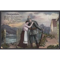 Németország,I. világháborús szerelmes képeslap 1916 - Stolzenfels kastély - Átkarolás