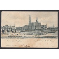 Németország,Drezda - Ágost-híd és Szentháromság-székesegyház 1893
