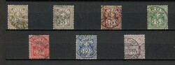 CH 2 - Svájc bélyeg tétel (7 db) - Helvetia Kereszt és értékjelzés (1882-1907), pecsételt