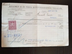 ZA653.13 4 db Kelemen D. és Társa / Franklin-Társulat számlák – Jókai Mór művei 1927-29
