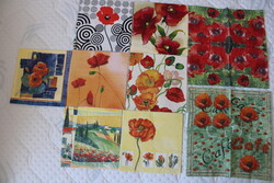 9 pcs Poppy Napkins