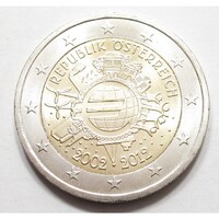 Ausztria,2 euro 2012 - 10 éves az euró aUNC+ ötvözet