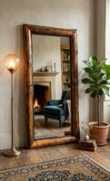 Rustic Large Mirror Made from Reclaimed Beams