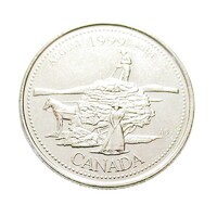 Kanada,25 cents 1999 - Kanada története a második évezredig - augusztus EF+ vas