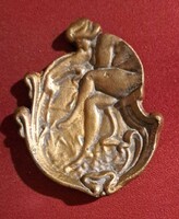 Antik szecessziós nőalakos fémötvözet dísz – Art Nouveau,