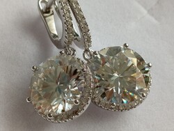 10 CT moissanit fülbevaló – 5–5 CT – 925 sterling ezüst