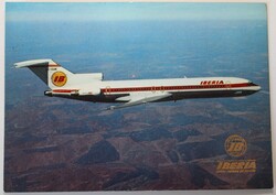 Képeslap, Spanyol, Iberia, Boeing  727/256 repülő (K3)