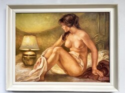 Csomor Katalin (1945-2023) Akt lámpával 60x80 cm + keret