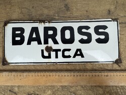 -AX870- Enamel Sign Plate Baross Street